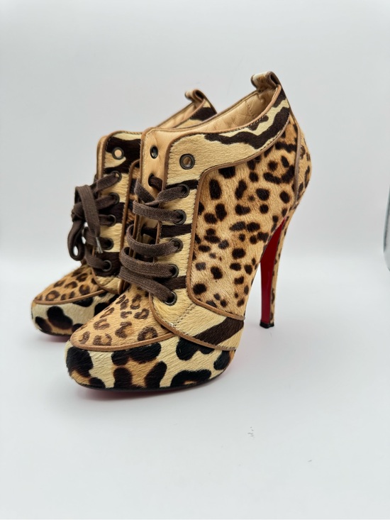 Christian Louboutin Shoes - Christian Louboutin Pony Hair Leopard Venus Orlato 140 Booties EU 37 READ